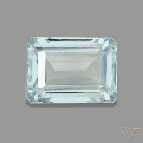 Acquamarina naturale blu da 1,65 ct, taglio smeraldo, VS