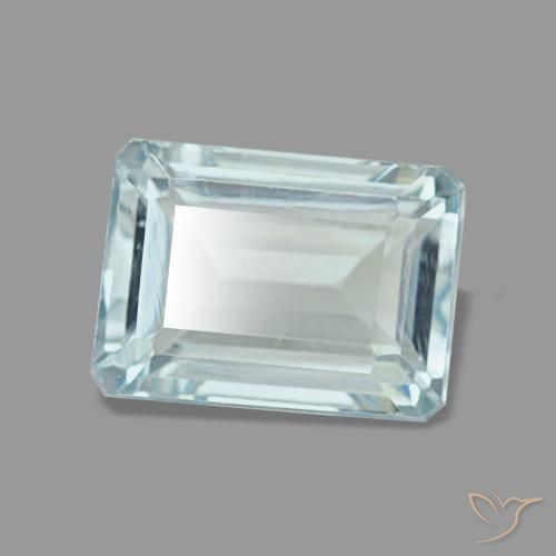 Acquamarina naturale blu da 1,65 ct, taglio smeraldo, VS