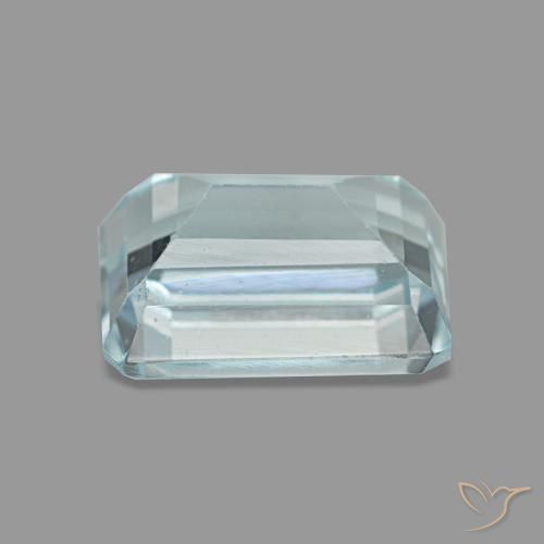 Acquamarina naturale blu da 1,65 ct, taglio smeraldo, VS