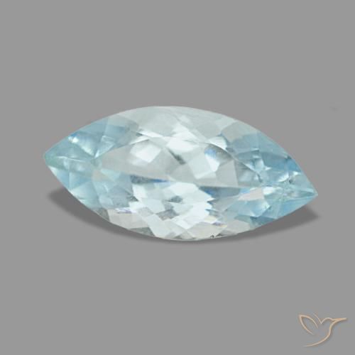 Acquamarina naturale blu da 0,92 ct, marchesa, VS
