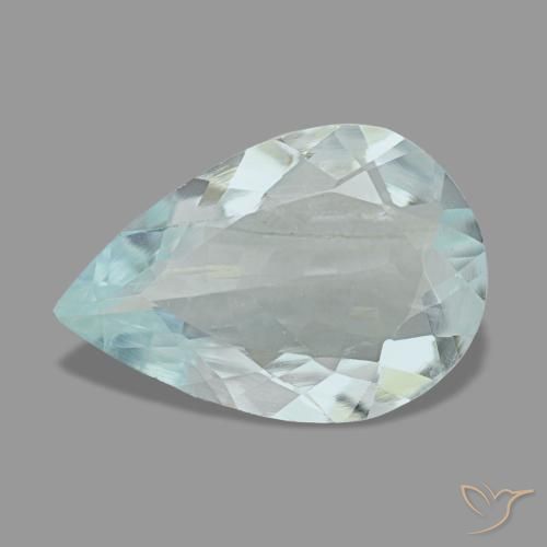 1.74ct blu acquamarina, taglio a pera, VS