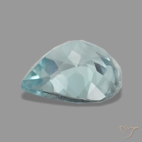 Acquamarina naturale blu da 1,92 ct, taglio a pera, VS