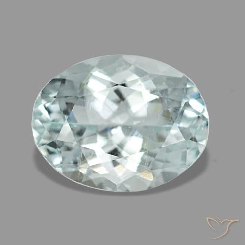 Acquamarina naturale blu da 1,78 ct, taglio ovale, VS