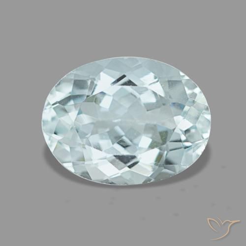 Acquamarina naturale blu da 1,36 ct, taglio ovale, VS