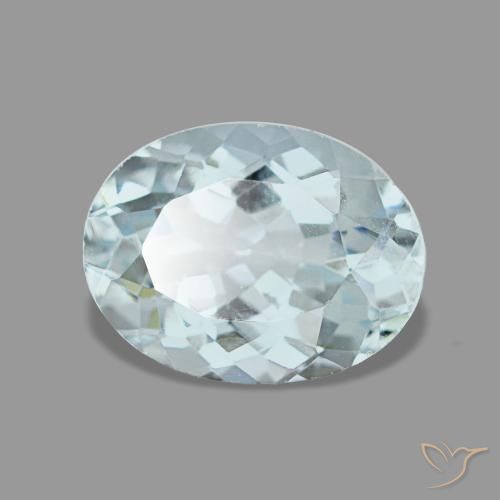 Acquamarina naturale blu da 1,36 ct, taglio ovale, VS