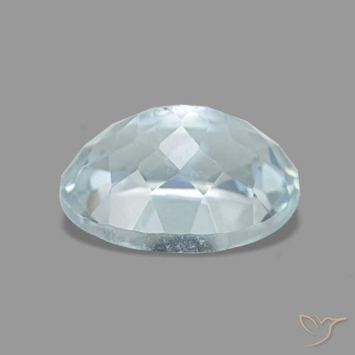 Acquamarina naturale blu da 1,36 ct, taglio ovale, VS