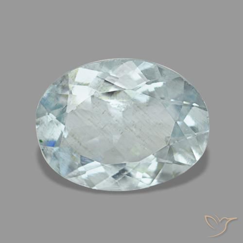 Acquamarina naturale blu da 1,20 ct, taglio ovale, VS-SI