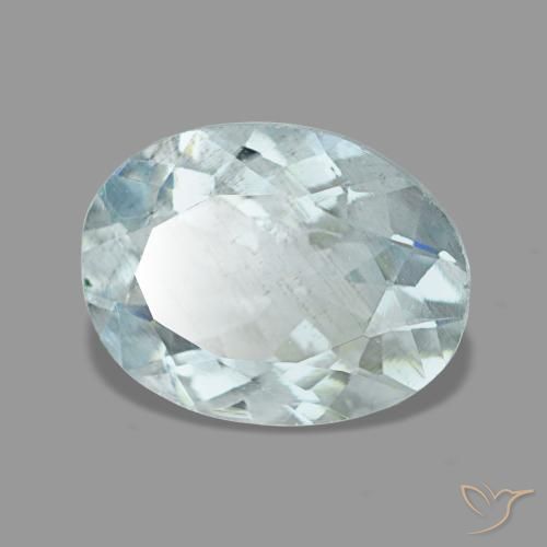 Acquamarina naturale blu da 1,20 ct, taglio ovale, VS-SI
