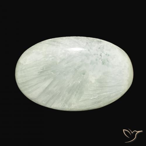 54.71ct Naturale Verde chiaro Aragonite, Ovale, Opaco