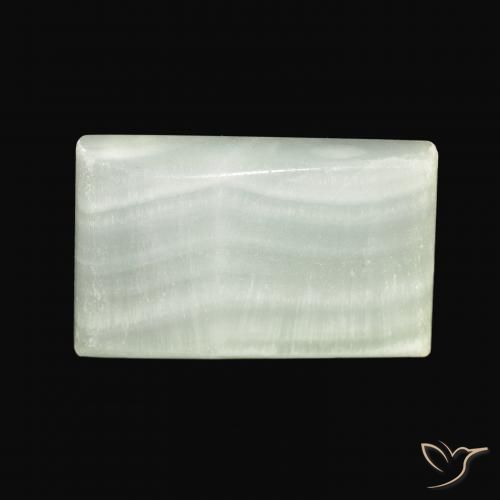 42.74ct Naturale Verde chiaro Aragonite, Taglio a baguette, Opaco