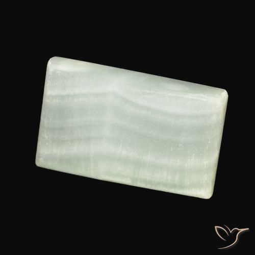 Aragonite Verde chiaro naturale da 42.74 ct, Taglio a baguette, Opaco