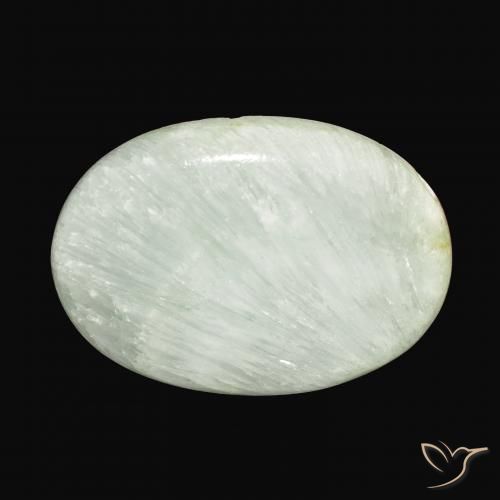 48.07ct Naturale Verde chiaro Aragonite, Ovale, Opaco