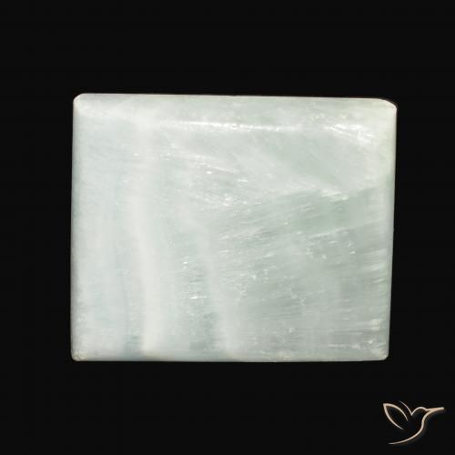 65.98ct Naturale Verde chiaro Aragonite, Taglio a baguette, Opaco