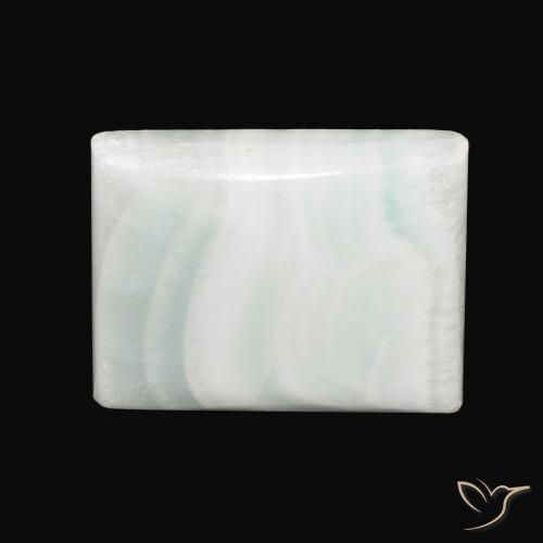 34.11ct Naturale Giallo Pallido Verde Aragonite, Taglio a baguette, Opaco