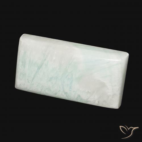 Aragonite Bianco verdognolo naturale da 38.98 ct, Taglio a baguette, Opaco