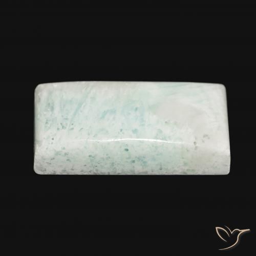 Aragonite Bianco verdognolo naturale da 38.98 ct, Taglio a baguette, Opaco