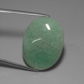 Avventurina naturale verde da 37,18 ct, taglio ovale, opaco