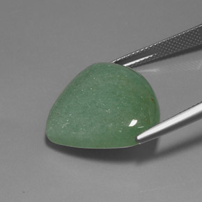 Avventurina naturale verde da 21,21 ct, taglio a pera, opaco