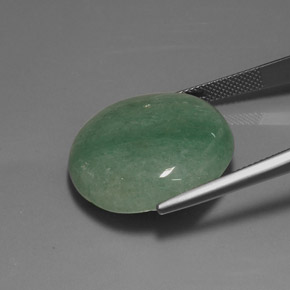 Avventurina naturale verde da 33,76 ct, taglio ovale, opaco