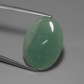 Avventurina Verde naturale da 18.73 ct, Taglio ovale, Opaco