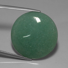 Avventurina naturale verde da 26,40 ct, taglio rotondo, opaco