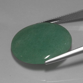 Avventurina naturale verde da 26,40 ct, taglio rotondo, opaco