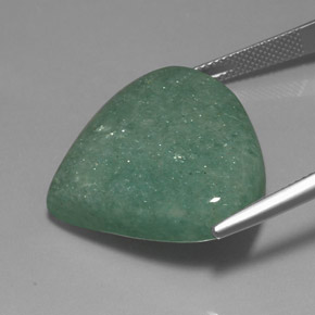 Avventurina naturale verde da 36,47 ct, taglio a pera, opaco