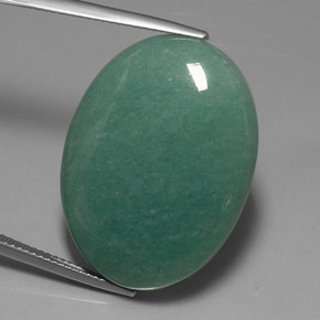 Avventurina naturale verde da 37,75 ct, taglio ovale, opaco