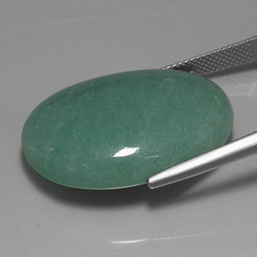 Avventurina naturale verde da 37,75 ct, taglio ovale, opaco