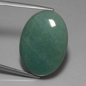 Avventurina naturale verde da 33,85 ct, taglio ovale, opaco