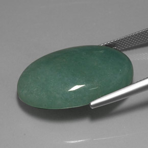 Avventurina naturale verde da 33,85 ct, taglio ovale, opaco