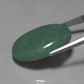 Avventurina naturale verde da 34,41 ct, taglio ovale, opaco