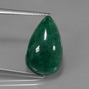 Avventurina naturale verde da 11,45 ct, taglio a pera, traslucido