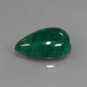 Avventurina naturale verde da 11,45 ct, taglio a pera, traslucido