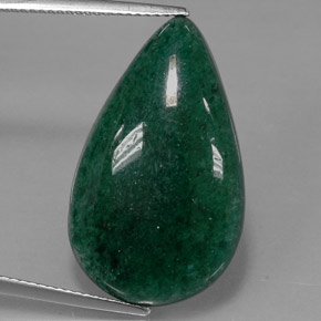Avventurina naturale verde da 18,06 ct, taglio a pera, traslucido