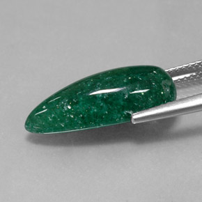 Avventurina naturale verde da 6,65 ct, trasparente, trasparente/traslucido