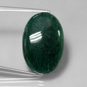 Avventurina naturale verde da 19,10 ct, taglio ovale, traslucido