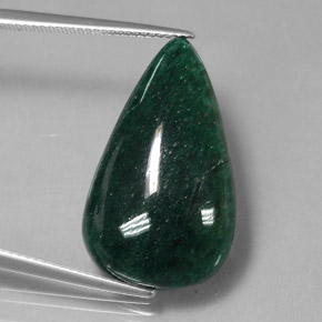 Avventurina naturale verde da 19,04 ct, taglio a pera, traslucido