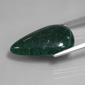 Avventurina naturale verde da 19,04 ct, taglio a pera, traslucido