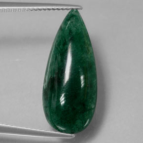 Avventurina naturale verde da 10,46 ct, taglio a pera, opaco