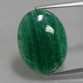 Avventurina naturale verde da 9,17 ct, taglio ovale, traslucido