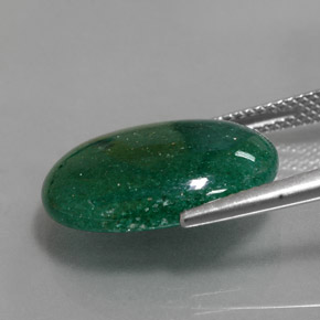 Avventurina naturale verde da 9,17 ct, taglio ovale, traslucido