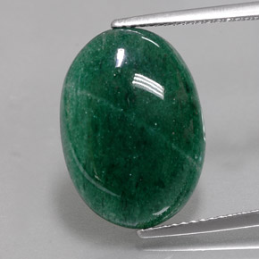 Avventurina naturale verde da 10,36 ct, taglio ovale, traslucido