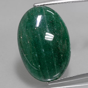 Avventurina naturale verde da 14,64 ct, taglio ovale, traslucido