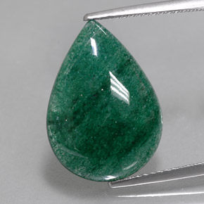 Avventurina naturale verde da 7,95 ct, taglio a pera, traslucido