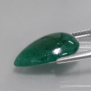 Avventurina naturale verde da 7,95 ct, taglio a pera, traslucido