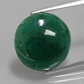 Avventurina naturale verde da 11,75 ct, taglio rotondo, traslucido