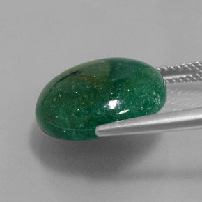 Avventurina naturale verde da 11,75 ct, taglio rotondo, traslucido