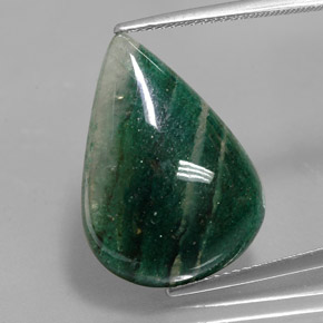 Avventurina naturale verde da 12,71 ct, taglio a pera, traslucido