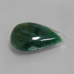 Avventurina naturale verde da 12,71 ct, taglio a pera, traslucido
